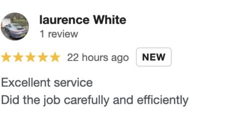 Google review by Laurence White for Man and Van Guildford – “Excellent service. Did the job carefully and efficiently.”