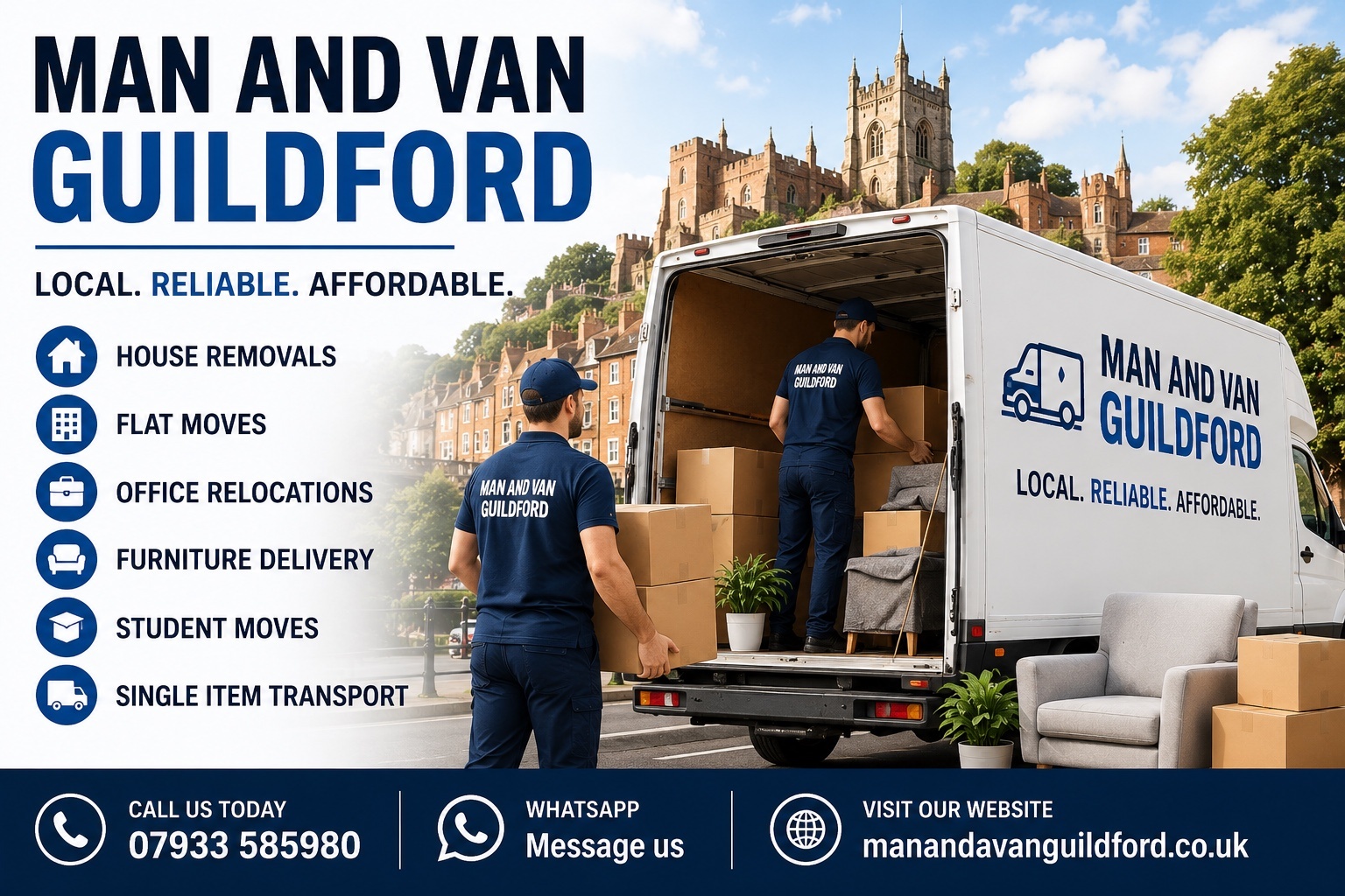 Man and Van Guildford House Removals Flat Moves Office Relocations Furniture Delivery