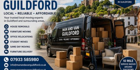 Man and Van Guildford providing local house removals, furniture moving, office relocations and furniture delivery across Guildford.