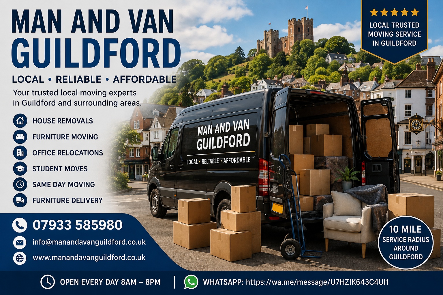 Man and Van Guildford house removals and furniture moving service